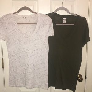two medium victoria’s secret v necks